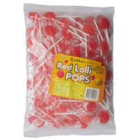 Bulk Flat Red Lollipops (1kg)