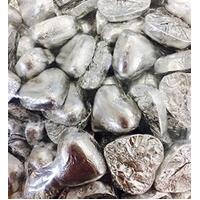 Bulk Silver Chocolate Hearts (1kg)