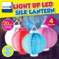 Pink LED Silk Lantern (20cm)