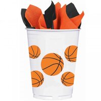 Basketball Fan Plastic Cups (414ml) - Pk 8