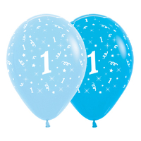 Sempertex 30cm Age 1 Fashion Blue & Royal Blue Latex Balloons, 6PK