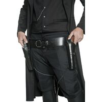 Black Cowboy Gun Belt & 2 Holsters