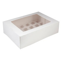 Mondo White Mini Cupcake Box - 24 Cup (14in x 10in x 4in)