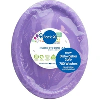 Lavender Oval Plastic Plates - Pk 25