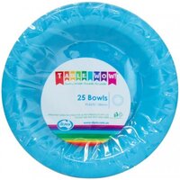Azure Blue Plastic Bowls (18cm) - Pk 25
