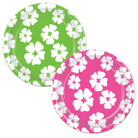 Hibiscus Paper Plates (18cm) - Pk 8