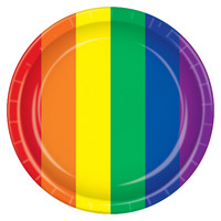 Rainbow Paper Plates (23cm) - Pk 8