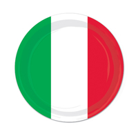 Red, White & Green Plates (23cm) - Pk 8
