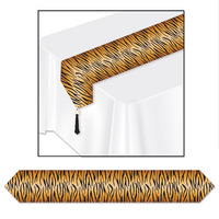 Tiger Print Plastic Table Runner (1.83m)