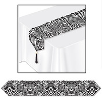 Zebra Print Plastic Table Runner (1.8m)