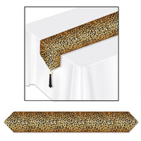 Leopard Print Plastic Table Runner (1.83m)