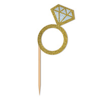Diamond Ring Cupcake Toppers - Pk 24