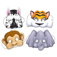 Jungle Animal Masks - Pk 4*