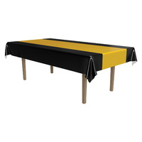 Black & Gold Rectangle Plastic Tablecover