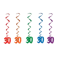 Number 30 Colourful Whirls - Pk 5