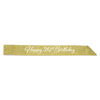 Happy 21st Birthday Glittered Sash