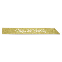 Happy 21st Birthday Glittered Sash