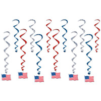American Flag Whirls - Pk 12