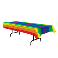 Rainbow Rectangle Plastic Tablecover