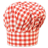 Gingham Fabric Chef's Hat