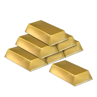 Plastic Gold Bar Decorations (18cm) - Pk 6