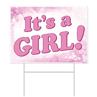 It's A Girl! Plastic Yard Sign (30x41cm)**