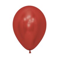 Reflex Red Chrome Latex Balloons (12cm) - Pk 50