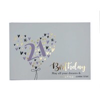 21st Birthday Hearts Guest Book (23x18cm)