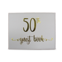 Gold 50th Guest Book (23x18cm)
