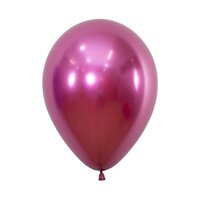 30cm 12" Reflex/Chrome Fuchsia Latex Balloons - Pk 50