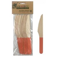 Rose Gold Handle Wooden Knife - Pk 10