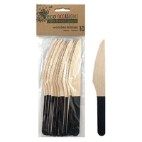 Black Handle Wooden Knife - Pk 10*