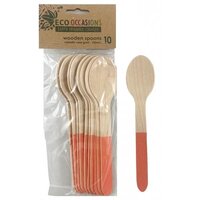 Rose Gold Handle Wooden Spoons - Pk 10
