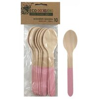 Light Pink Handle Wooden Spoons - Pk 10