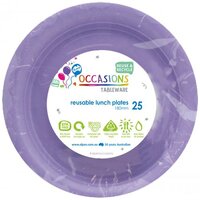 Reusable Lavender Plastic Lunch Plates - Pk 25