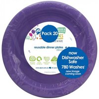 Reusable Lavender Plastic Dinner Plates – Pk 20