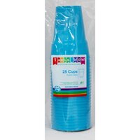 Reusable Azure Blue Plastic Cups (285ml) -  Pk 25