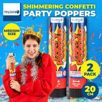 Confetti Party Poppers (20cm) - Pk 2