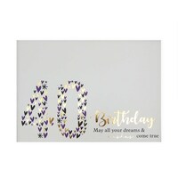 White/Gold/Purple 40th Birthday Guest Book