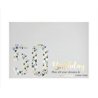 White/Gold/Blue 50th Birthday Guest Book