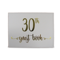 White & Gold 30th Guest Book