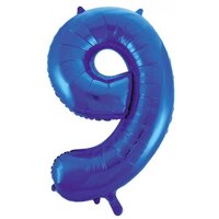 #9 Blue 34" Foil Balloon