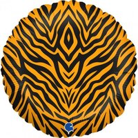 18" Tiger Striped Round Foil Balloon