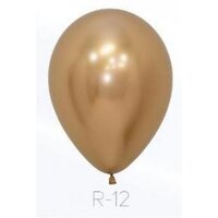 12" (30cm) Reflex Gold Sempertex Balloons - Pk 12