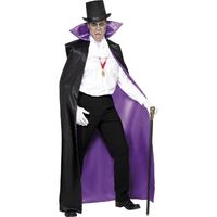Adults Black/Purple Reversible Count's Cape