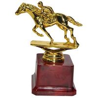 Gold & Red Horse Racing Trophy