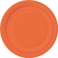 Pumpkin Orange Paper Plates (18cm) - Pk 20