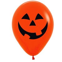 30cm Jack-O-Lantern Face Latex Balloons - Pk 12