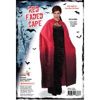 Adults Hooded Red Faded Cape (140cm)