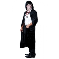 Adult's Hooded Black Velvet Cape